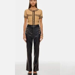 Derek Lam Flare Faux Leather Sailor Pants *Flaw